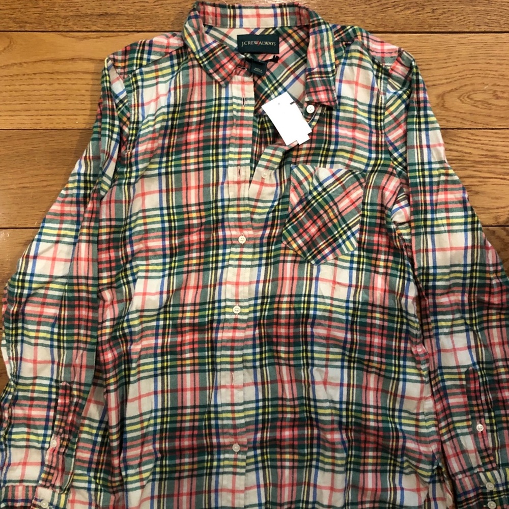 J Crew Multicolored Flannel - Size 6